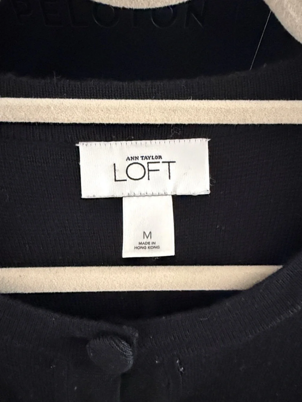 LOFT Black Rounded-Neck Button Cardigan - Picture 2 of 2